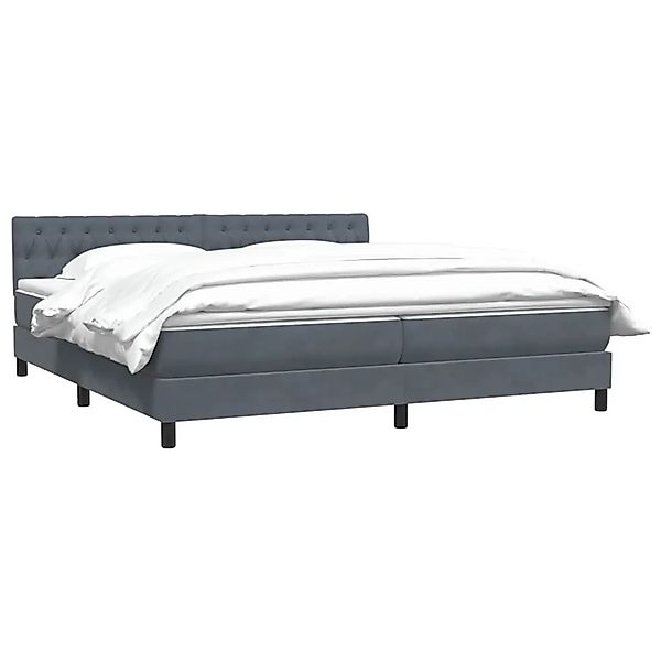vidaXL Boxspringbett mit Matratze Dunkelgrau 180x210 cm Samt 3316510 günstig online kaufen
