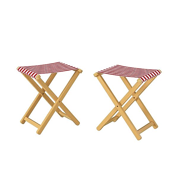 Erst-Holz Hocker Klappstuhl Anglerstuhl Buche Massiv Stoff Rot-Weiß 10-210 günstig online kaufen