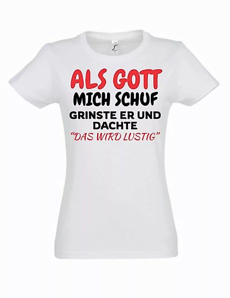 Youth Designz Print-Shirt Als Gott mich Schuf: Damen T-Shirt mit lustigen A günstig online kaufen