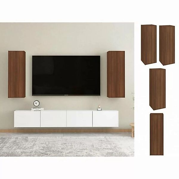 vidaXL Kleiderschrank TV-Schränke 2 Stk Braun Eichen-Optik 30,5x30x90 Holzw günstig online kaufen