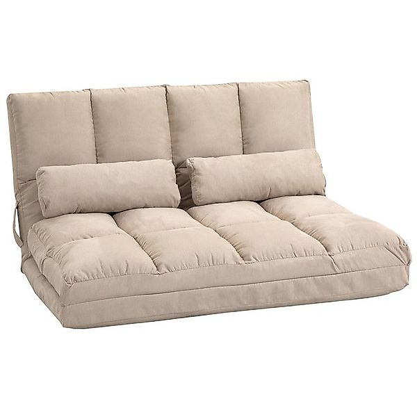 HOMCOM Sofa 2-in-1 Bodensessel, Bett mit Rückenlehne 1 Teile, Beige, 102 x günstig online kaufen