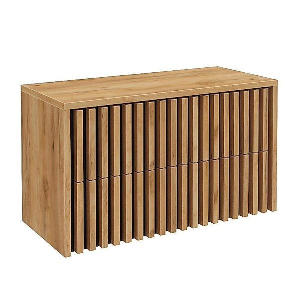 Lomadox Waschbeckenschrank LUCCA-107 Waschtisch Unterschrank Eiche günstig online kaufen