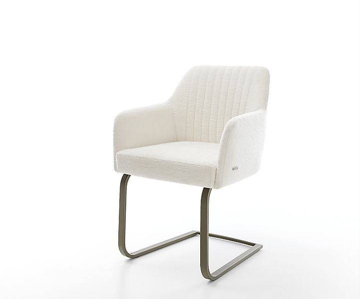 Freischwinger Greg-Flex Bouclé Soft Beige Freischwinger flach Effektfinish günstig online kaufen