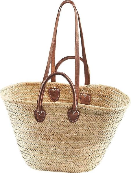 locker Aufbewahrungskorb "Strandtasche, Korbtasche" Palmtasche mit Ledergri günstig online kaufen