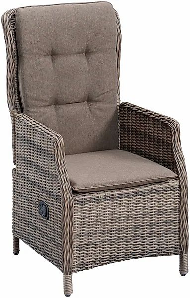 MERXX Gartenstuhl »Riviera« () 1 Stk. Polyrattan, verstellbar, natur, inkl. günstig online kaufen
