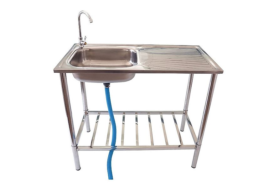 Lemodo Küchenspüle Outdoor Spüle, Edelstahl Spültisch mit Wasserhahn, 100/5 günstig online kaufen