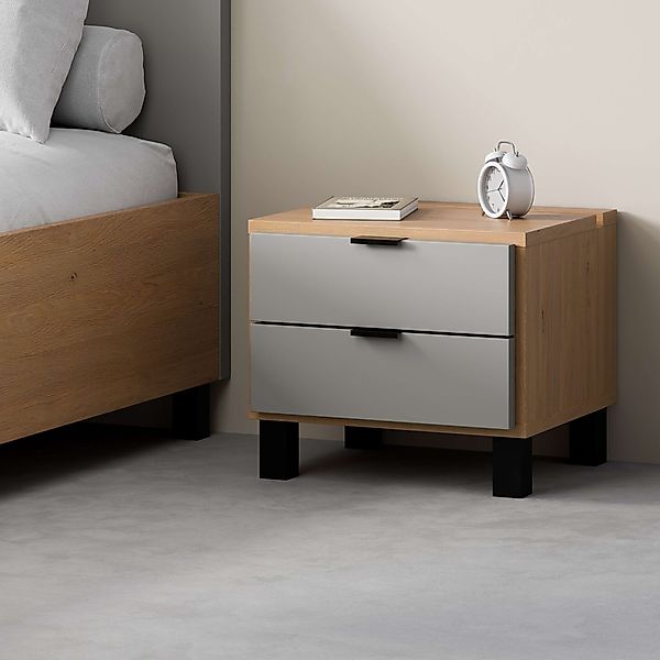 VOX Nachttisch "SIMPLE, obere Schublade mit Beleuchtung, 2 Schubladen, Meta günstig online kaufen