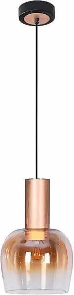 näve Pendelleuchte »Funda« E27 1 Stk. 1flg., Glas in amber D: 23,5cm, Zulei günstig online kaufen