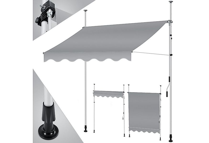 KESSER Klemmmarkise Klemmmarkise mit Handkurbel Balkon Markise, Balkonmarki günstig online kaufen