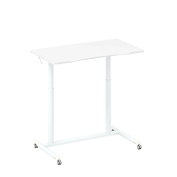 Costway C-Förmiger Schreibtisch mit Rollen 70-106 cm Weiß günstig online kaufen