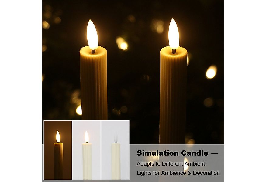 kisidus LED-Kerze LED Stabkerzen mit Fernbedienung (Flammenlose Tafelkerzen günstig online kaufen