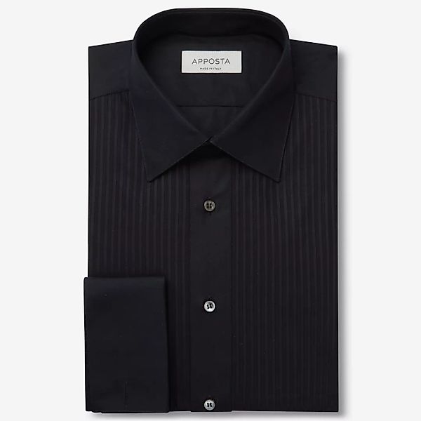 Hemd  einfarbig  schwarz 100% reine baumwolle, kragenform  niedriger spitzk günstig online kaufen