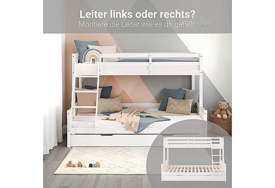 Homestyle4u Etagenbett 90x200 und 140x200 Kinderbett Holz 2 Kinder Massiv m günstig online kaufen