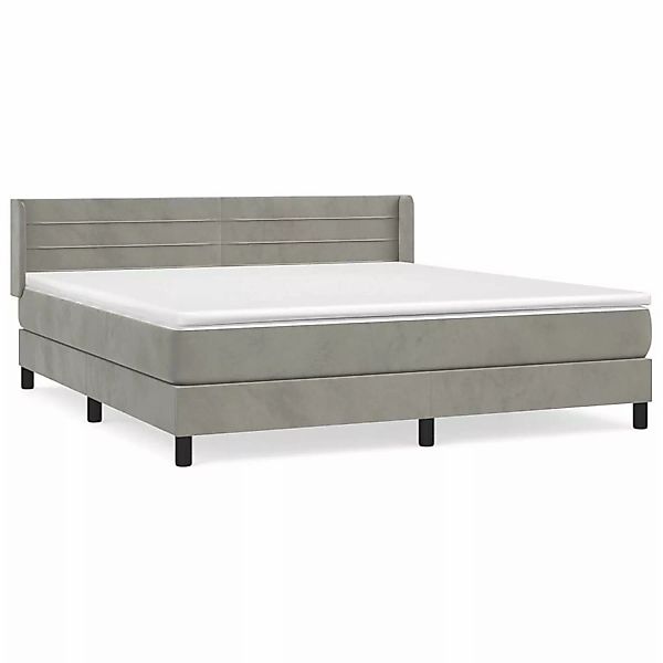 vidaXL Boxspringbett mit Matratze Hellgrau 180x200 cm Samt1537632 günstig online kaufen