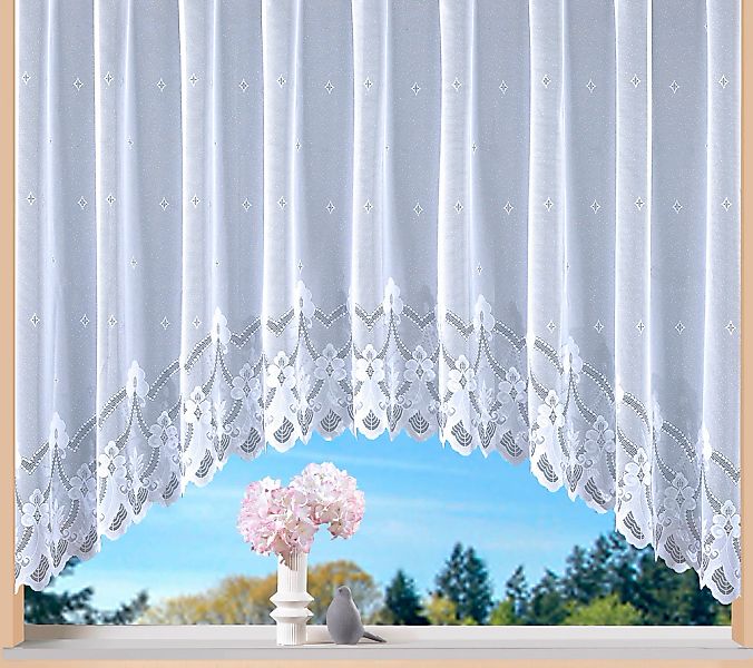 Weckbrodt Gardine "Weimar" Kräuselband 1 Stk. tlg. Jacquard, C-Bogen, flora günstig online kaufen