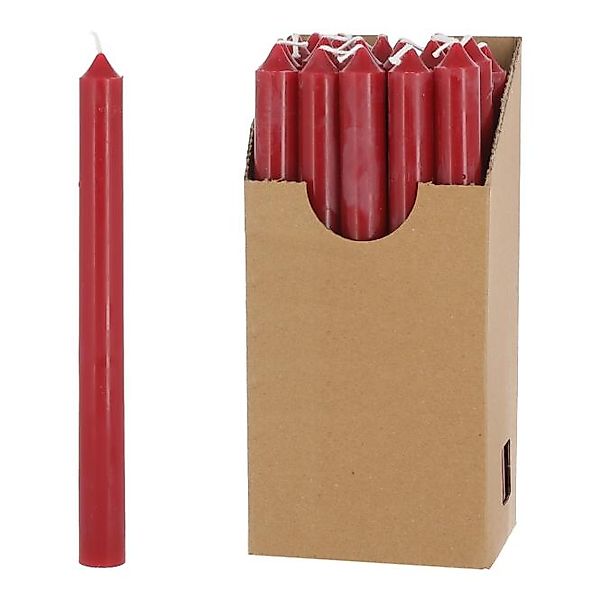 CEPEWA Tafelkerze Stabkerze 20er Set weinrot 2x25cm Paraffin Dekokerze Kerz günstig online kaufen