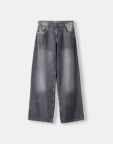 Bershka Low Waist Baggy-Jeans Bskteen 32 Grau günstig online kaufen