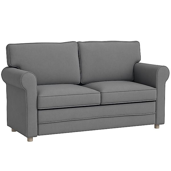 HOMCOM Sofa 2 Sitzer Couch für Wohnzimmer 150 x 74 x 86 cm Dunkelgrau günstig online kaufen