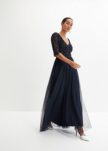 bonprix Abendkleid für festliche Anlässe, mit Tüll-Rock und Pailletten im O günstig online kaufen