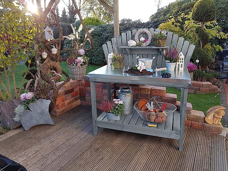 promadino Pflanztisch Helga, mit verzinkter Arbeitsfläche, BxTxH: 116x69x13 günstig online kaufen