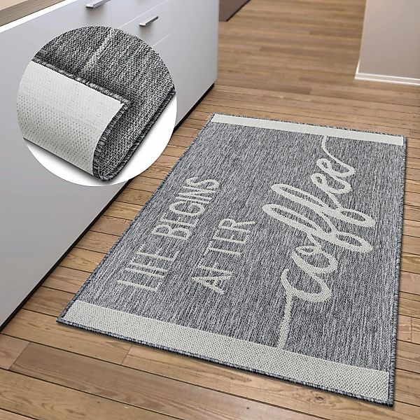 HANSE Home Küchenläufer "Life Begins After Coffee" rechteckig 5 mm Höhe Läu günstig online kaufen