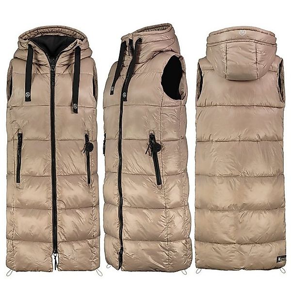 Fresh Made Steppweste Lange Stepp weste Kapuze Übergangs Herbst Frühlings W günstig online kaufen