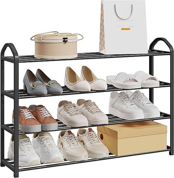 EUGAD Schuhregal, 1-tlg., 4-Ebenen–Metallrohrgestell, für Flur, Wohnzimmer, günstig online kaufen