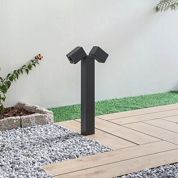Lindby Sockelleuchte Othil, 2-flg., 50 cm, anthrazit, Metall günstig online kaufen