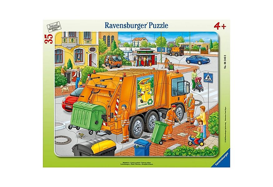 Ravensburger Puzzle Müllabfuhr. Rahmenpuzzle 35 Teile, 35 Puzzleteile günstig online kaufen