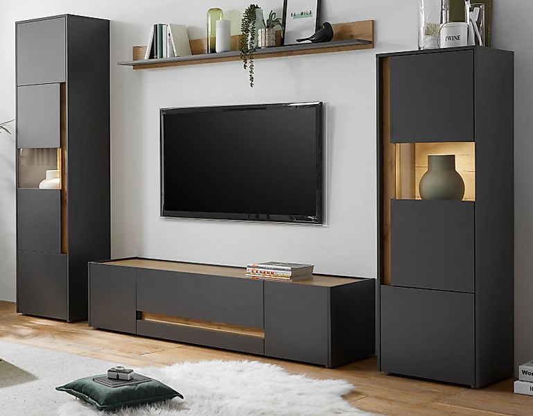 Furn.Design Wohnwand Center, (Set in grau günstig online kaufen