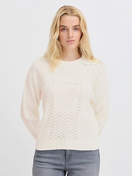 Ichi Rundhalspullover AGNETE (1-tlg) Lochmuster günstig online kaufen