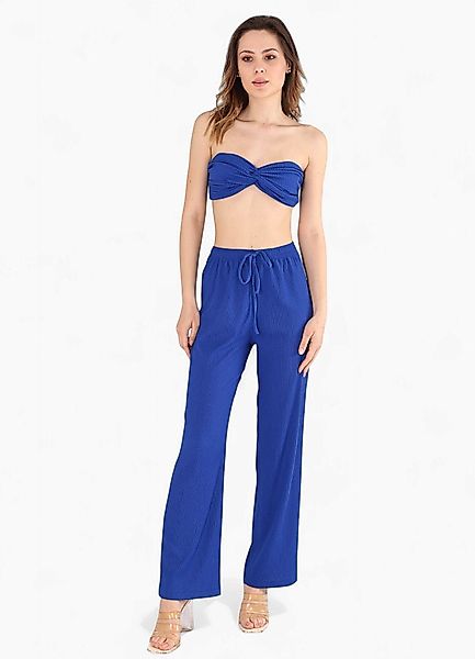 fashionshowcase Palazzohose Damen Crinkle-Hose mit elastischem günstig online kaufen