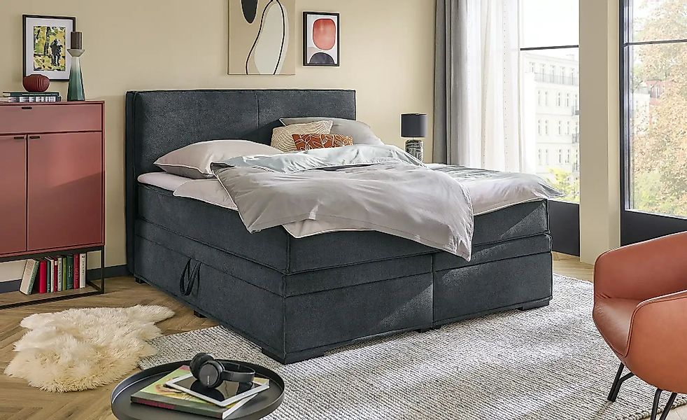Boxi Boxspringbett mit Bettkasten Boxi Urban ¦ grau ¦ Maße (cm): B: 160 H: günstig online kaufen