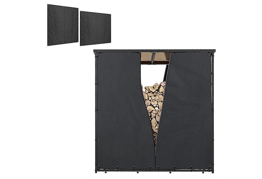 Outsunny Kaminholzregal 2er-Set, 174 cm, Wasserdicht 600D Oxford, UV-Schutz günstig online kaufen