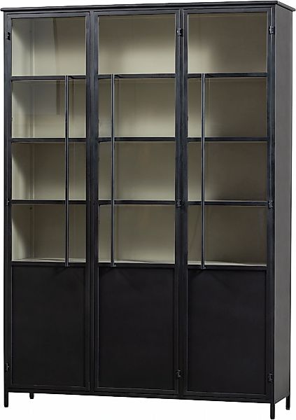 WOOOD Vitrine "EXHIBIT XL 3-TÜRIG SCHRANK METALL B/T/H: 140/44/200 cm" Auss günstig online kaufen