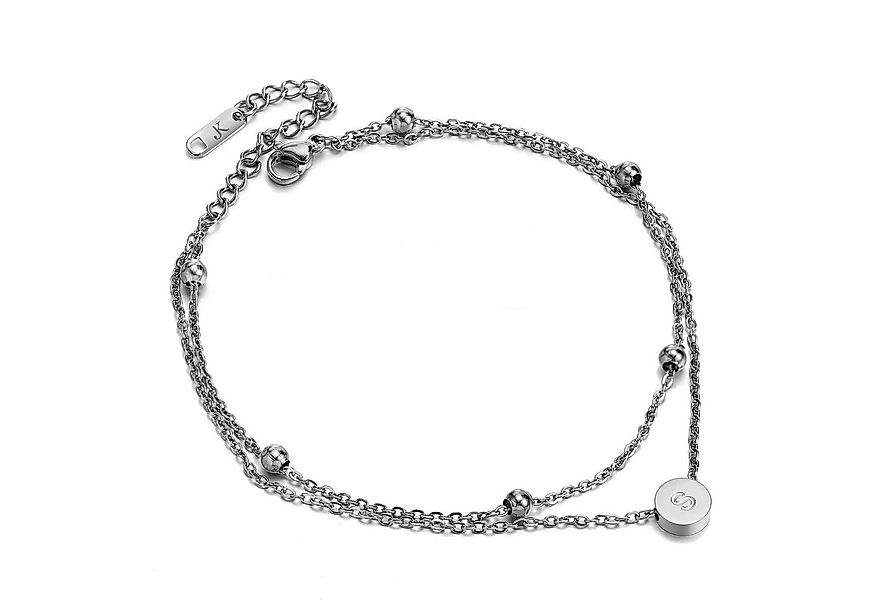 Kim Johanson Fußkette Buchstaben Anhänger A-Z in Silber (1-tlg), mit Kugeln günstig online kaufen
