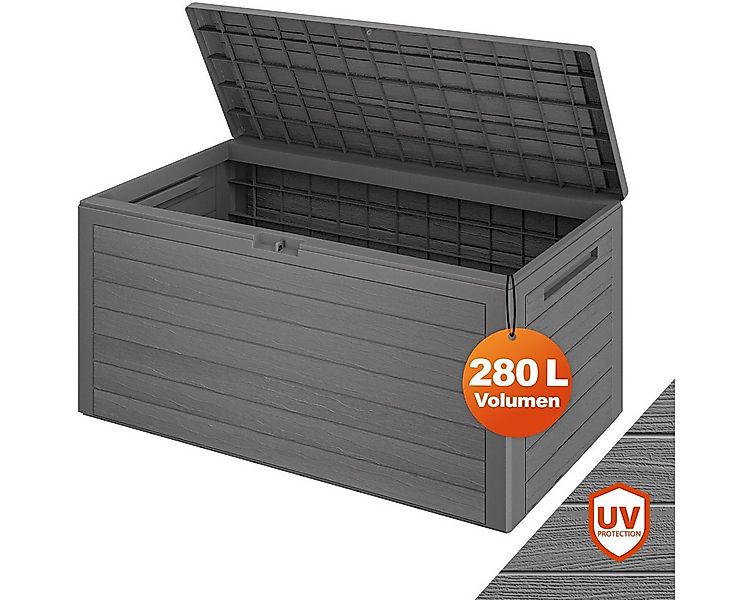 Casaria Auflagenbox Woody (1 St), 280L UV-beständig Griffmulden Verschließb günstig online kaufen