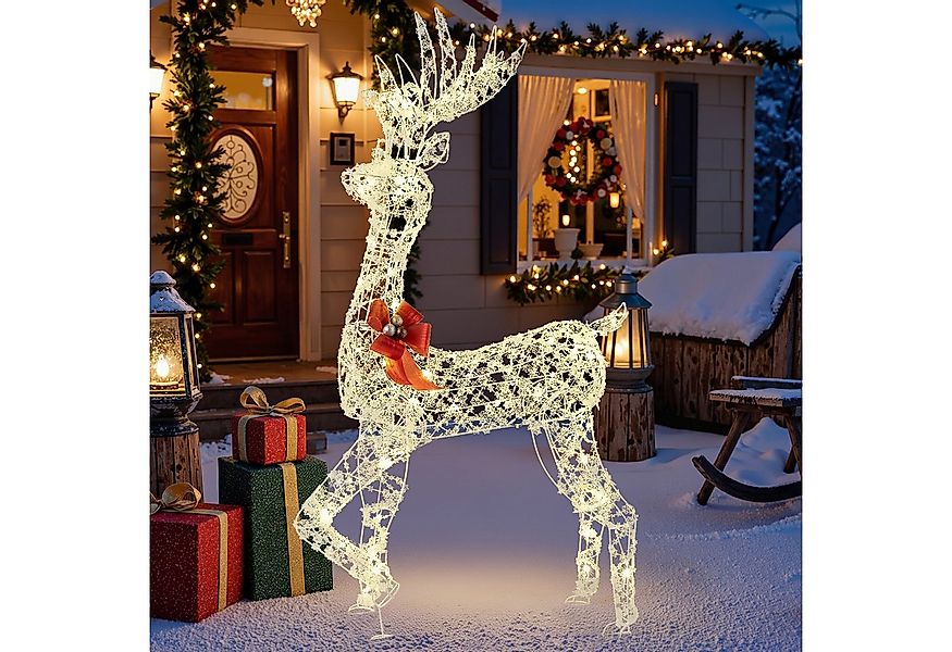 COSTWAY Weihnachtsfigur (1 St), LED Rentier, Weihnachtsdeko, 150cm hoch günstig online kaufen