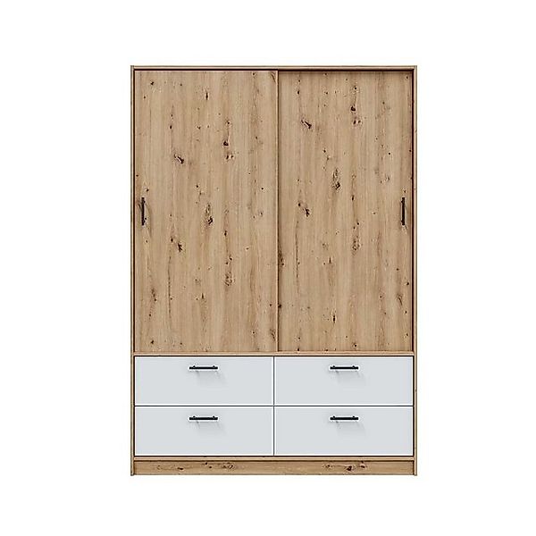 freiraum Schwebetürenschrank ENZO in Nodi Eiche/Artik Weiß - 140x200x60 (Bx günstig online kaufen