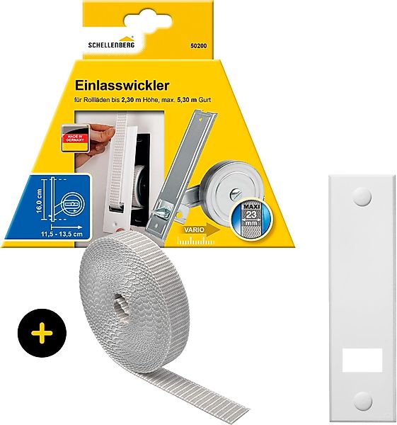 SCHELLENBERG Einlass-Gurtwickler Unterputz, inkl. Abdeckplatte weiß günstig online kaufen