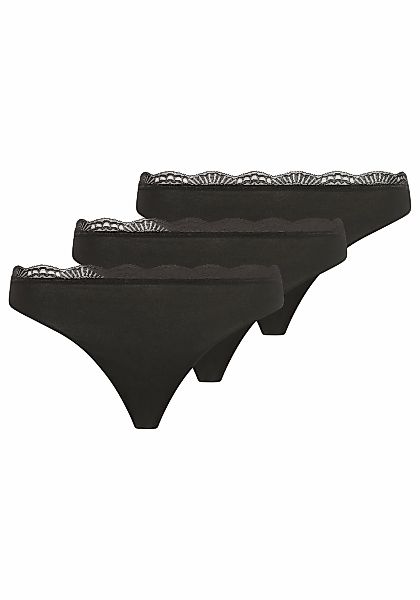 YSABEL MORA Tanga "BASIC COLLECTION COTTON WITH LACE", nicht nur bequem, so günstig online kaufen