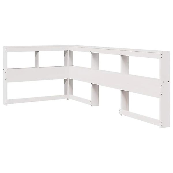 vidaXL Kopfteil mit Bücherregal L-Form Weiß 80 cm Massivholz Kiefer 859278 günstig online kaufen
