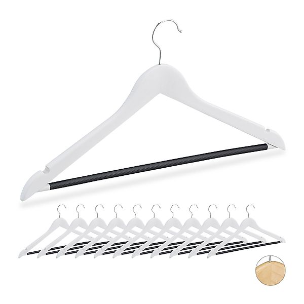 relaxdays Kleiderbügel aus Holz 12er Set, günstig online kaufen