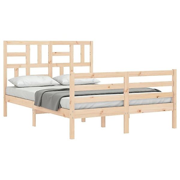 vidaXL Bett Massivholzbett mit Kopfteil 140x200 cm günstig online kaufen