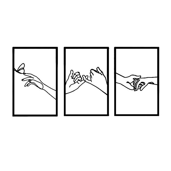 NUODWELL Wanddekoobjekt Minimalistische Linien Wanddeko,Körper Handform günstig online kaufen