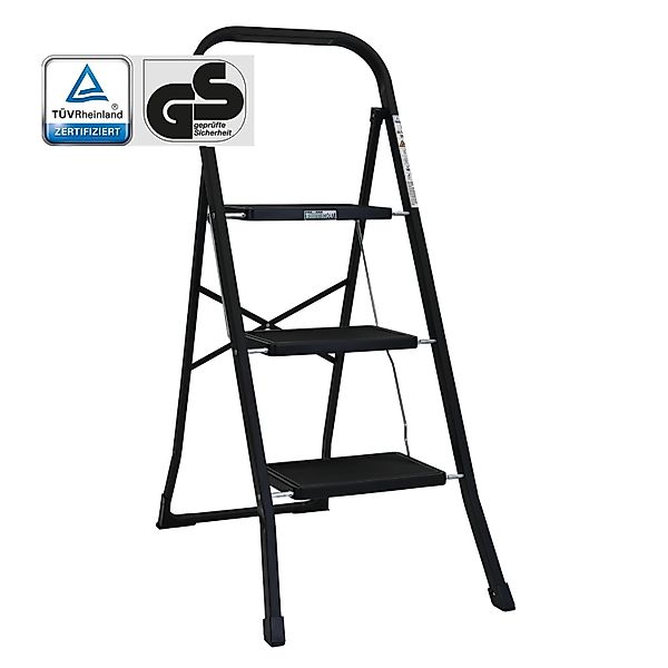 TRUTZHOLM Trittleiter 3 Stufen Klappbar TÜV/GS 150 kg Anti-Rutsch Trittfläc günstig online kaufen