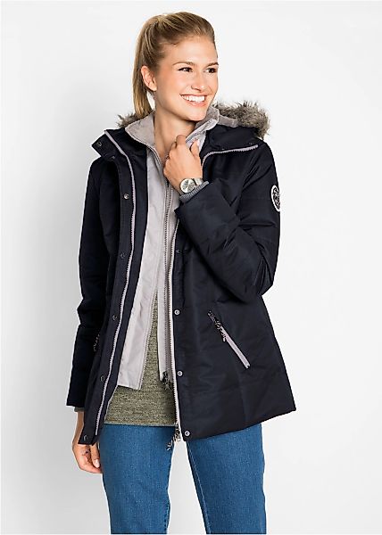 bonprix Winterjacke "Winterjacke in 2-in1 Optik" mit Kapuze in 2-in 1 Optik günstig online kaufen