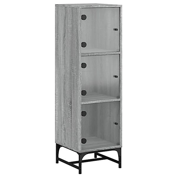 vidaXL Highboard mit Glastüren Grau Sonoma 35x37x120 cm 836565 günstig online kaufen