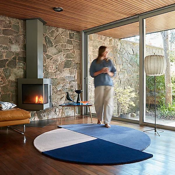 FLAIR RUGS Wollteppich »Mia Segment«, rund, 12 mm Höhe, Kreisförmig im Retr günstig online kaufen