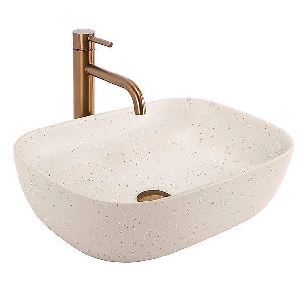 wohnwerk.idee Aufsatzwaschbecken Waschtisch Keramik Waschbecken Marmoroptik günstig online kaufen